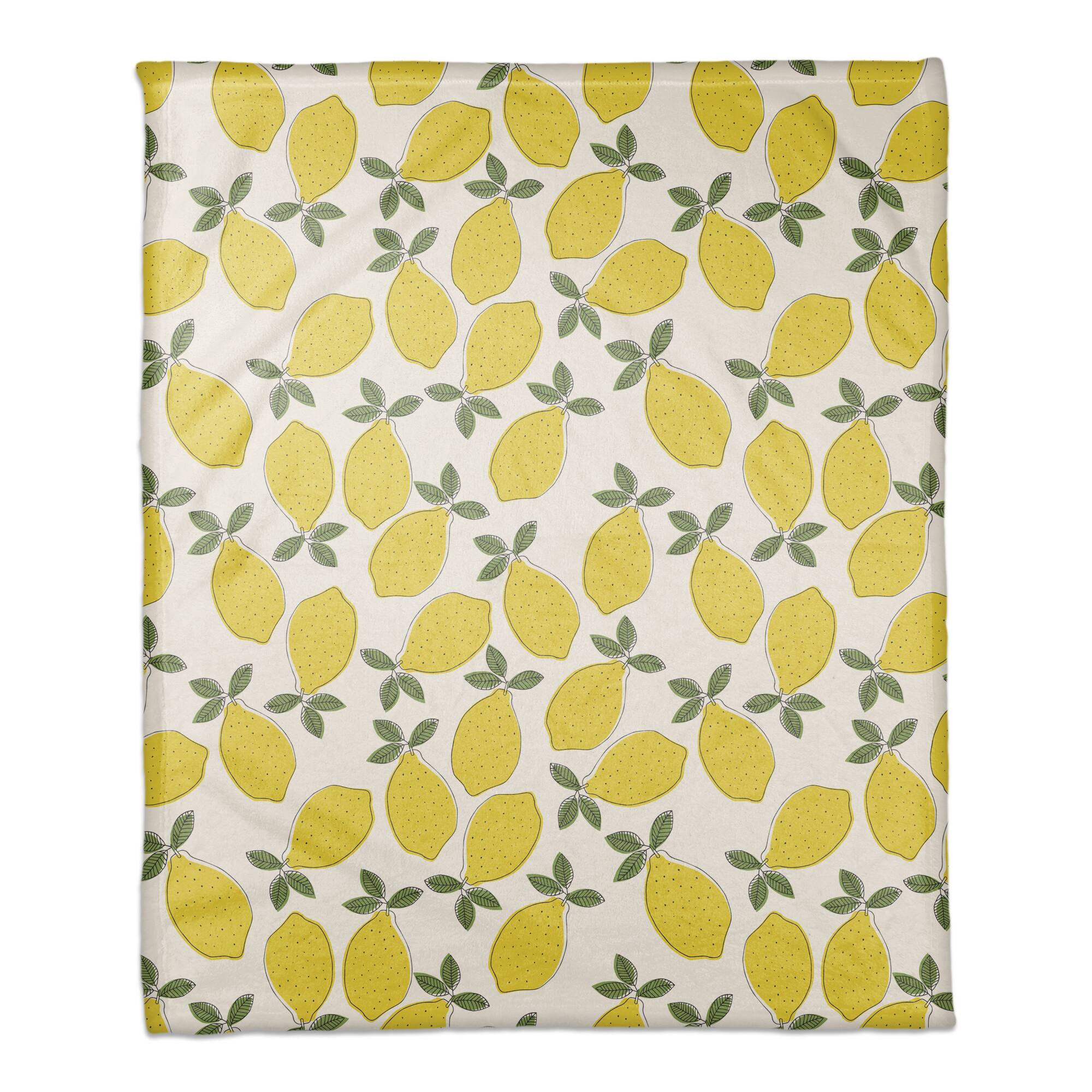 Fun Lemon Pattern 50" x 60" Coral Fleece Blanket